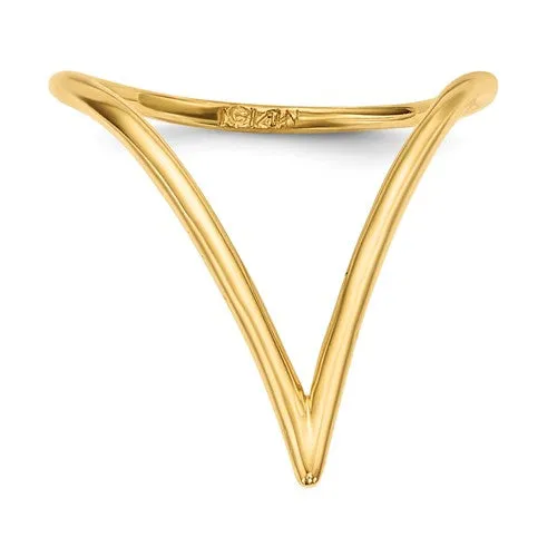 14k Chevron Shaped Yellow Gold Ring