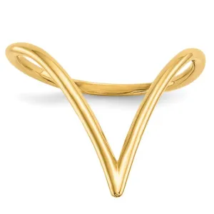 14k Chevron Shaped Yellow Gold Ring