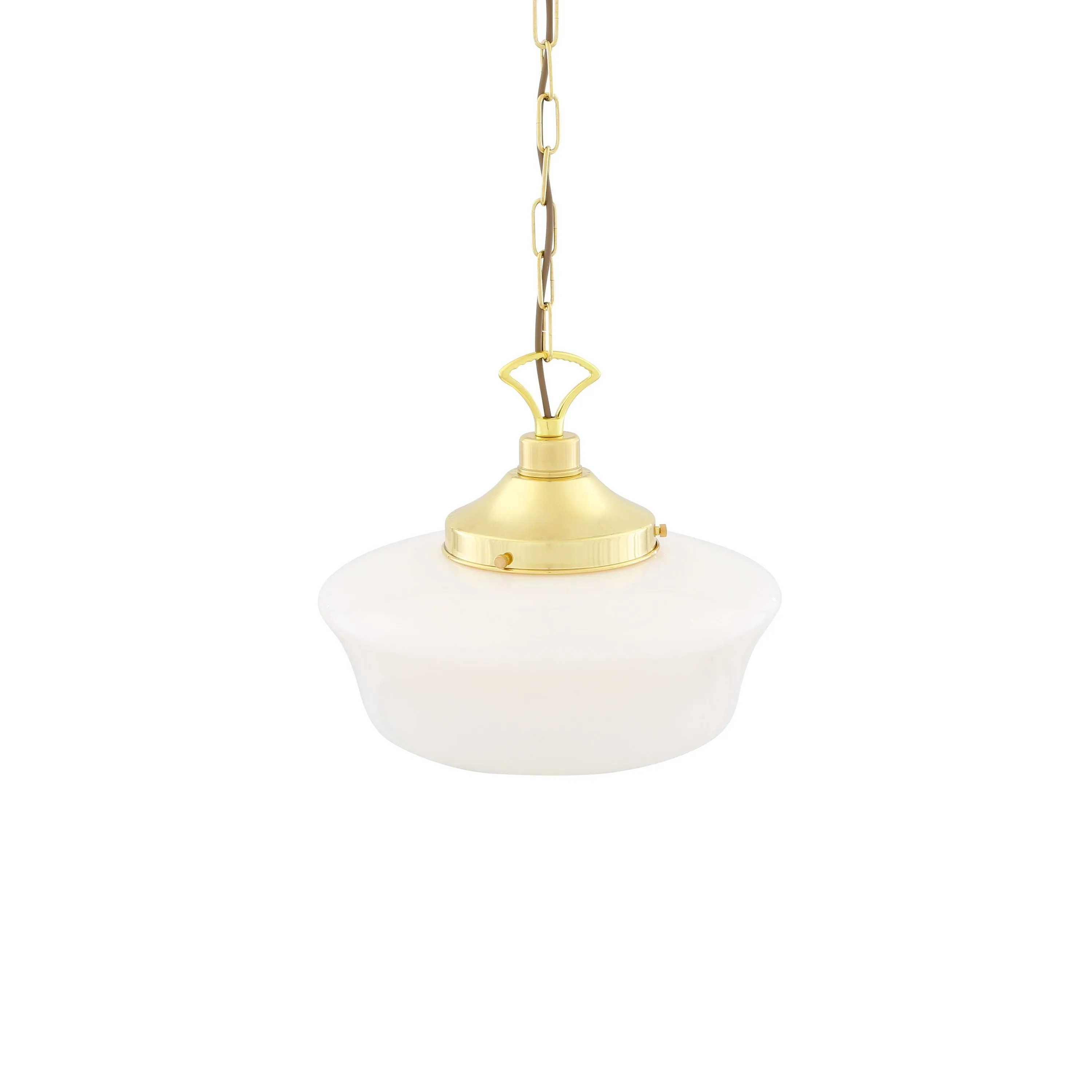 1920's Classic Schoolhouse Glass Pendant Light