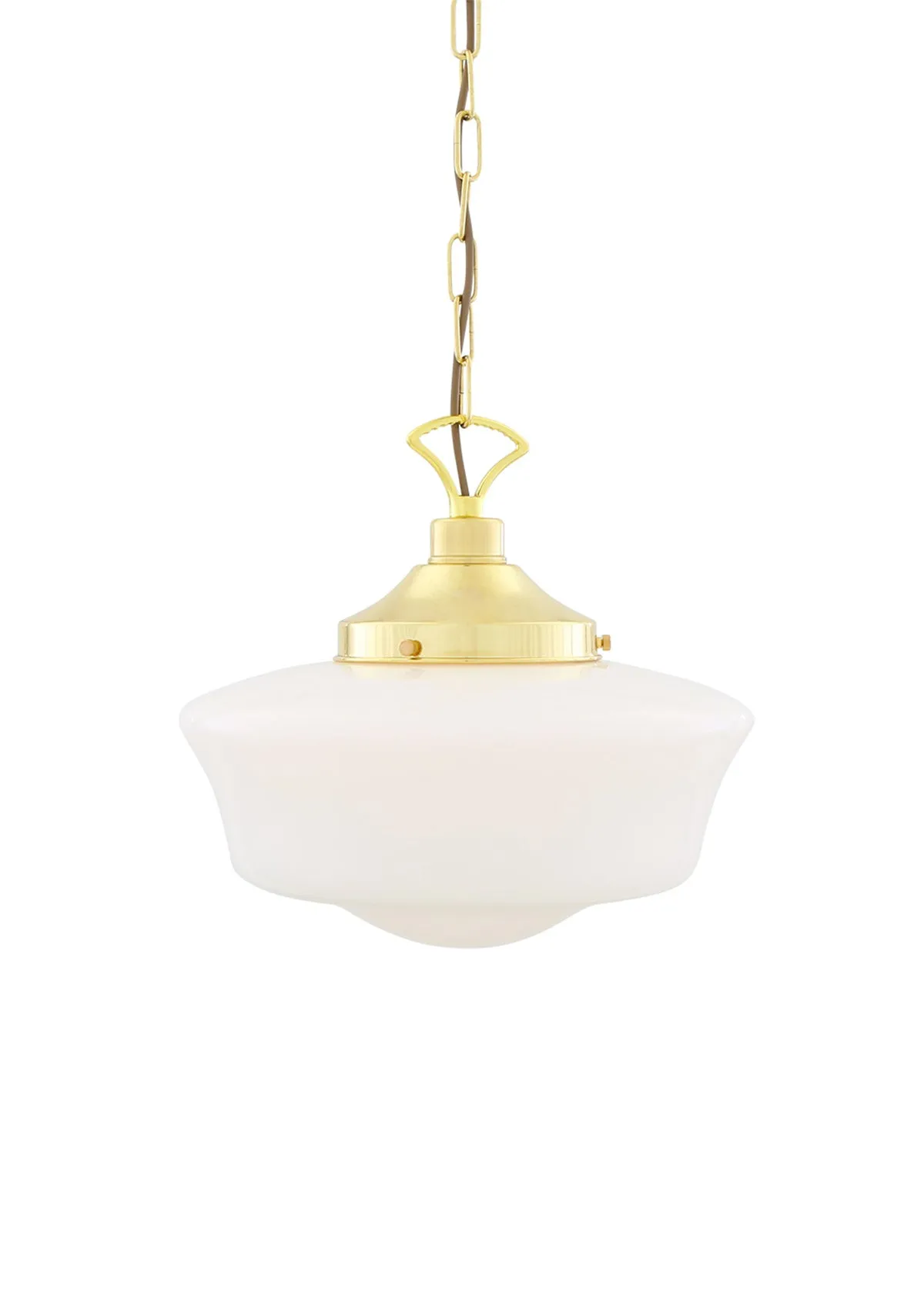 1920's Classic Schoolhouse Glass Pendant Light