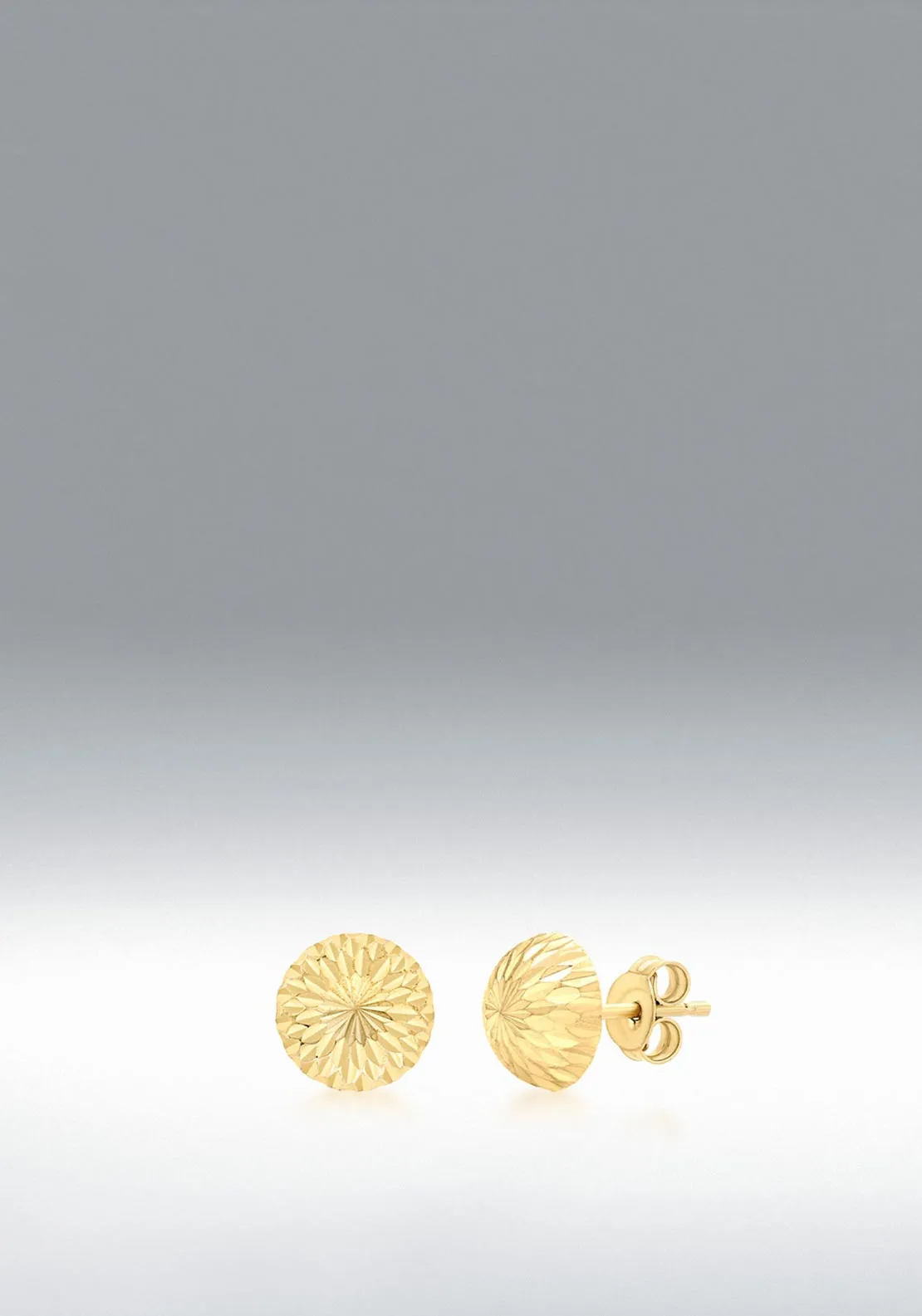 9 Carat Gold Half Ball Stud Earrings, Yellow Gold