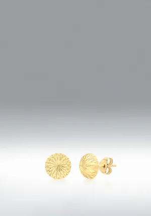 9 Carat Gold Half Ball Stud Earrings, Yellow Gold