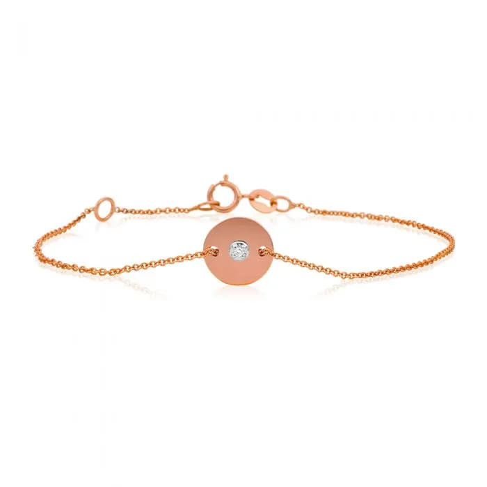 9ct Rose Gold Diamond Bracelet