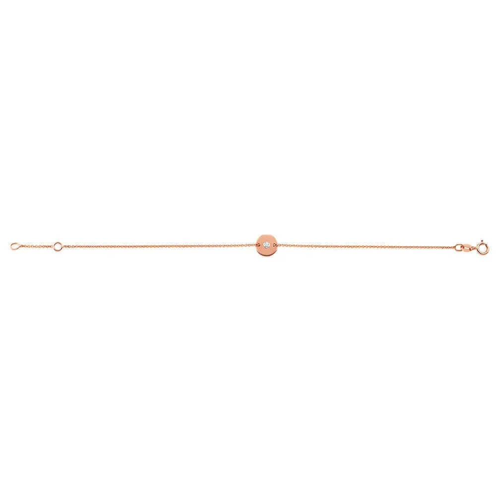 9ct Rose Gold Diamond Bracelet