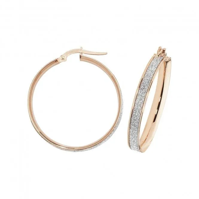 9ct Rose Gold Oval Hoop Earrings ER1023R