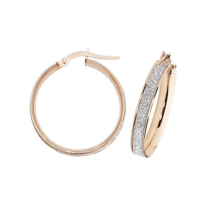 9ct Rose Gold Oval Hoop Earrings ER1023R