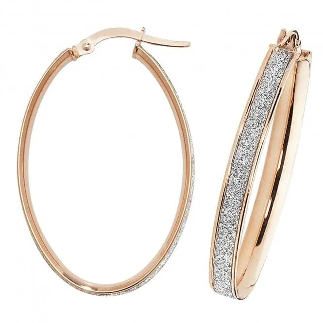 9ct Rose Gold Oval Hoop Earrings ER1023R