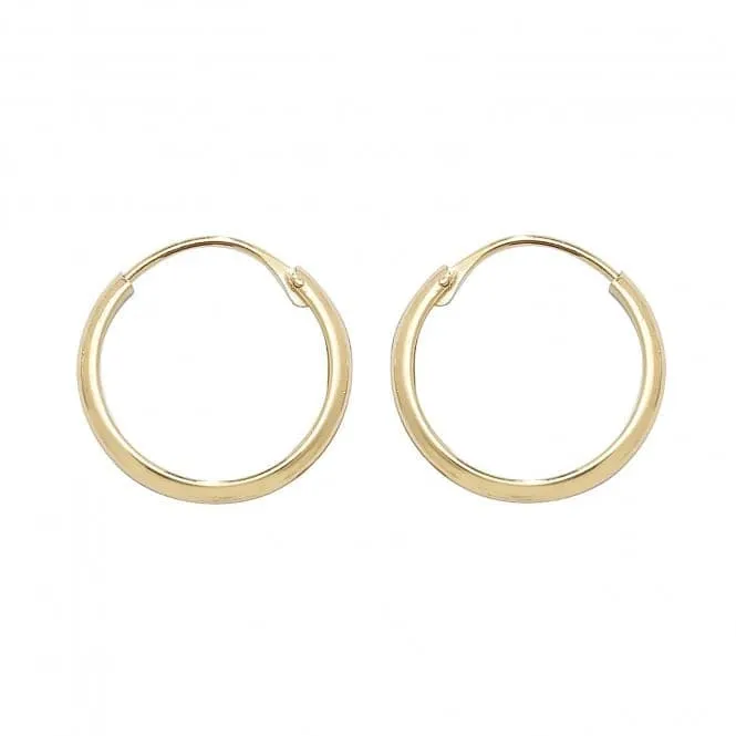 9ct Yellow Gold 12mm Sleeper Earrings ES153