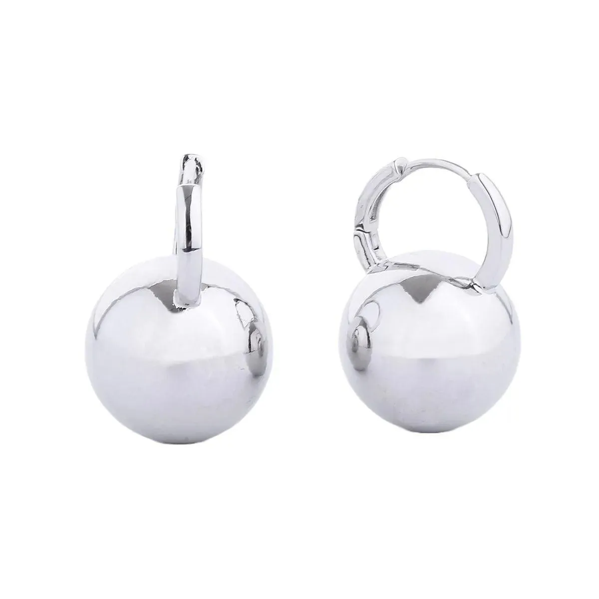 Accessorize in Style: Small White Gold Ball-Huggie-Hoop Earrings for All