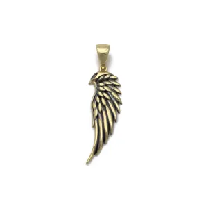 Angel Wing Antique-Finish Pendant (14K)