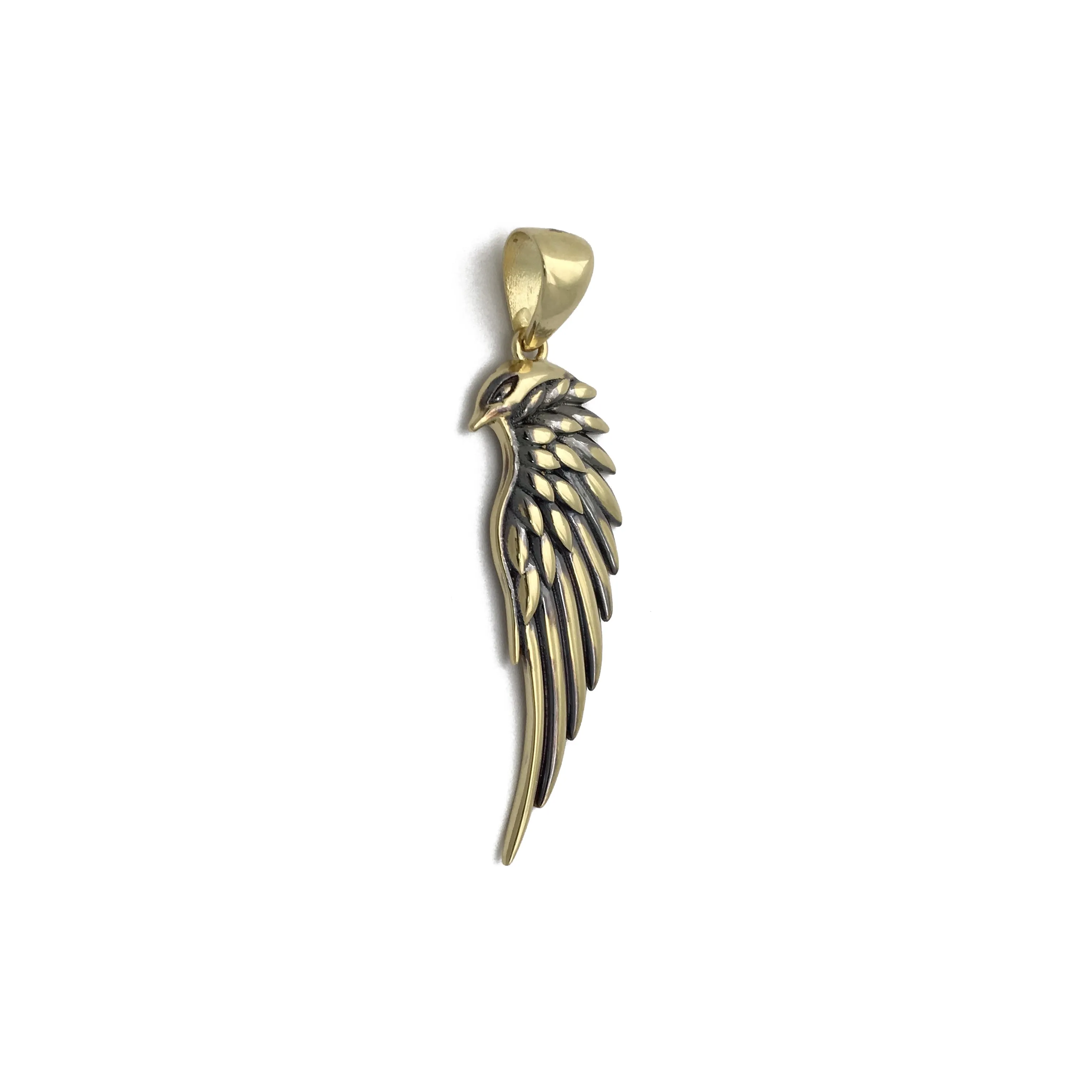 Angel Wing Antique-Finish Pendant (14K)