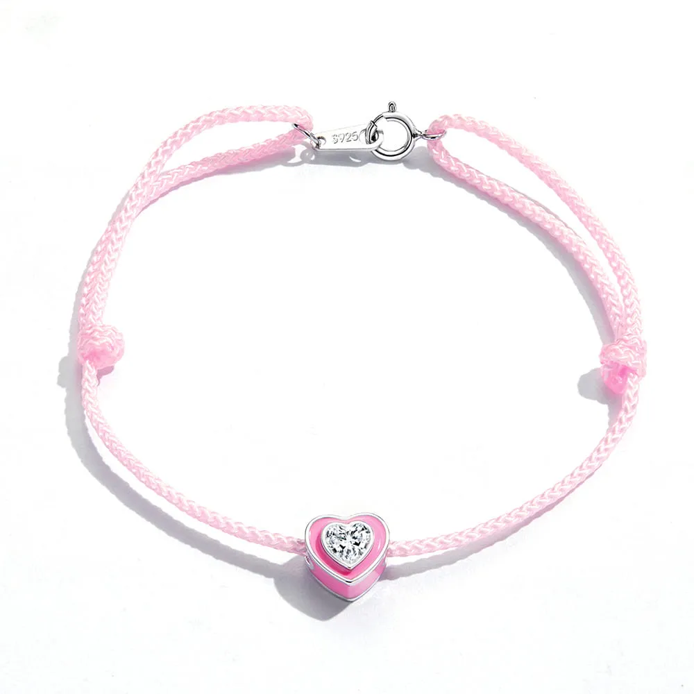 Angela Neon Pink & Beaded Charm Bracelet Set