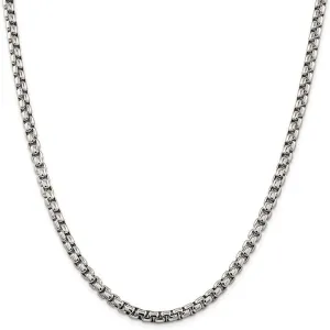 Antique Finish Round Chain ( Silver )