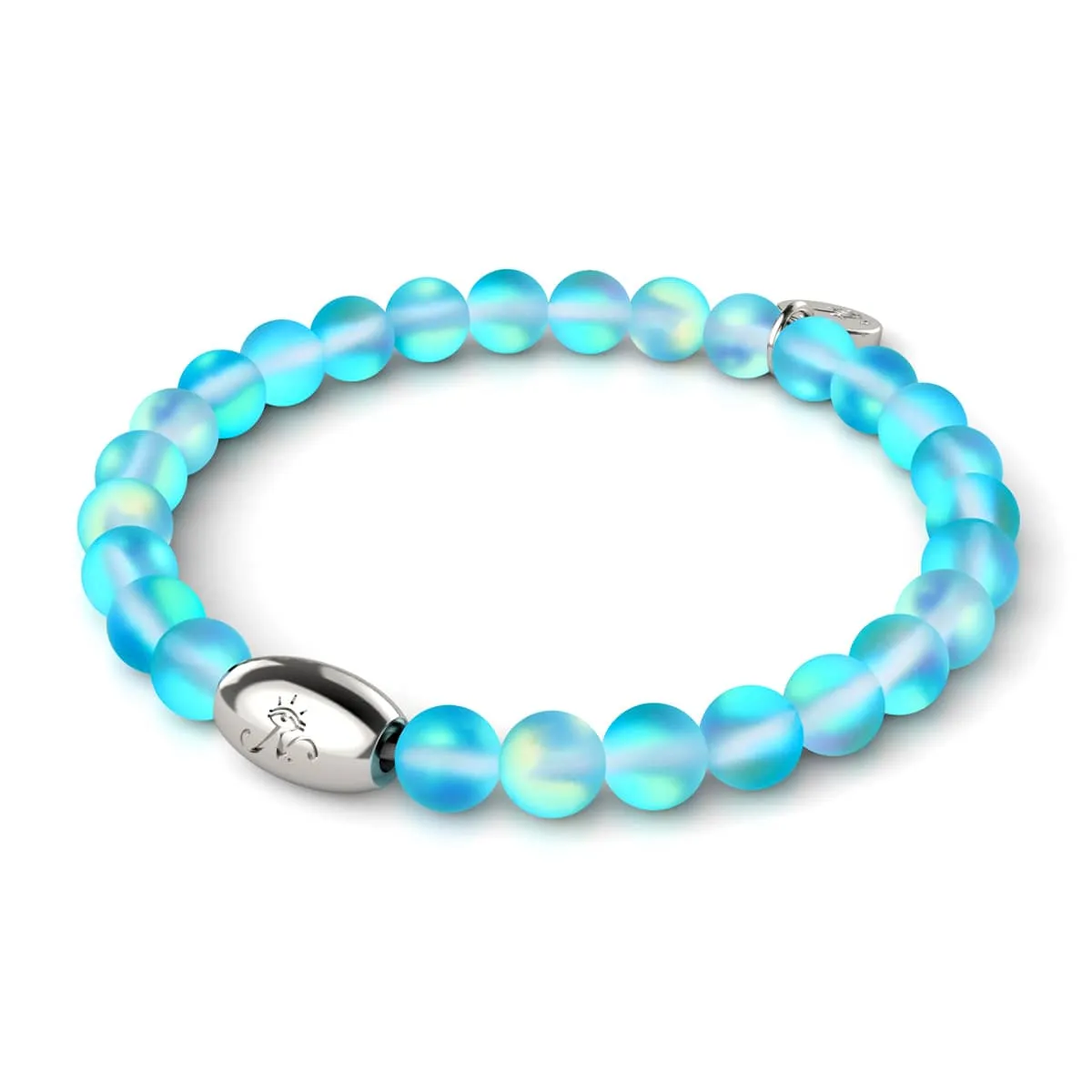 Aquamarine | .925 Sterling Silver | Mermaid Glass Bead Bracelet