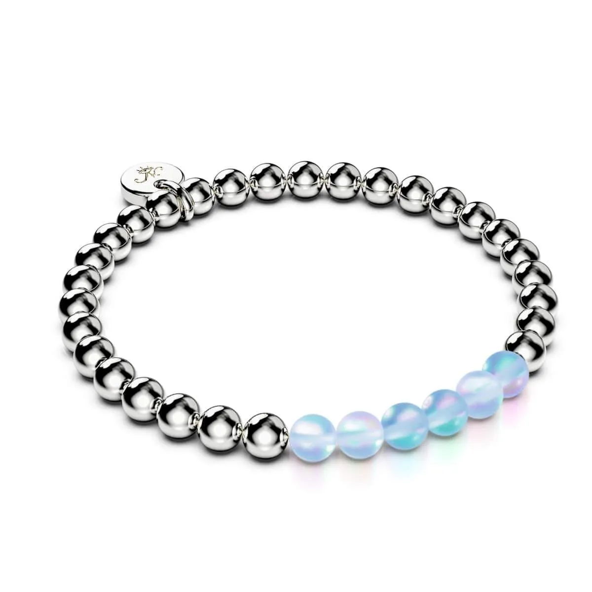 Aquamarine | Silver | Mermaid Glass Expression Bracelet