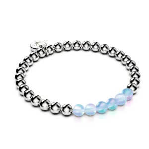 Aquamarine | Silver | Mermaid Glass Expression Bracelet