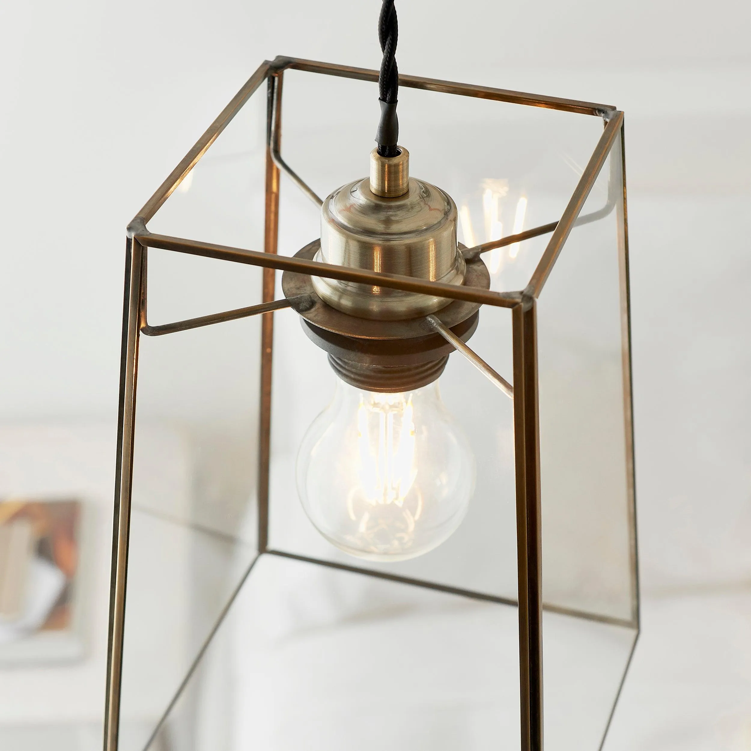 Beaumont Glass & Brass Easy Fit Ceiling Lamp Shade Light