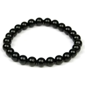 Black Tourmaline 8mm Round Stretch Bracelet