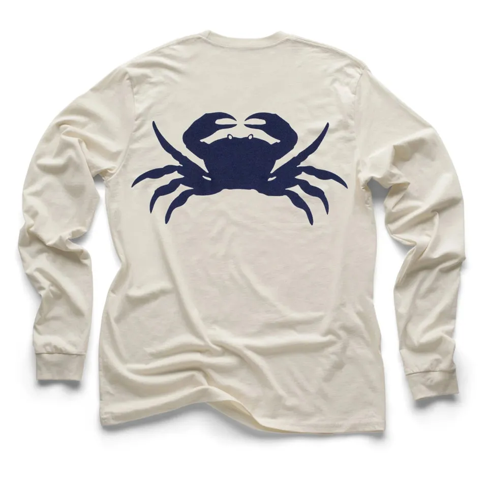 Blue Crab Long Sleeve Light Shirt (w/ Free Necklace)