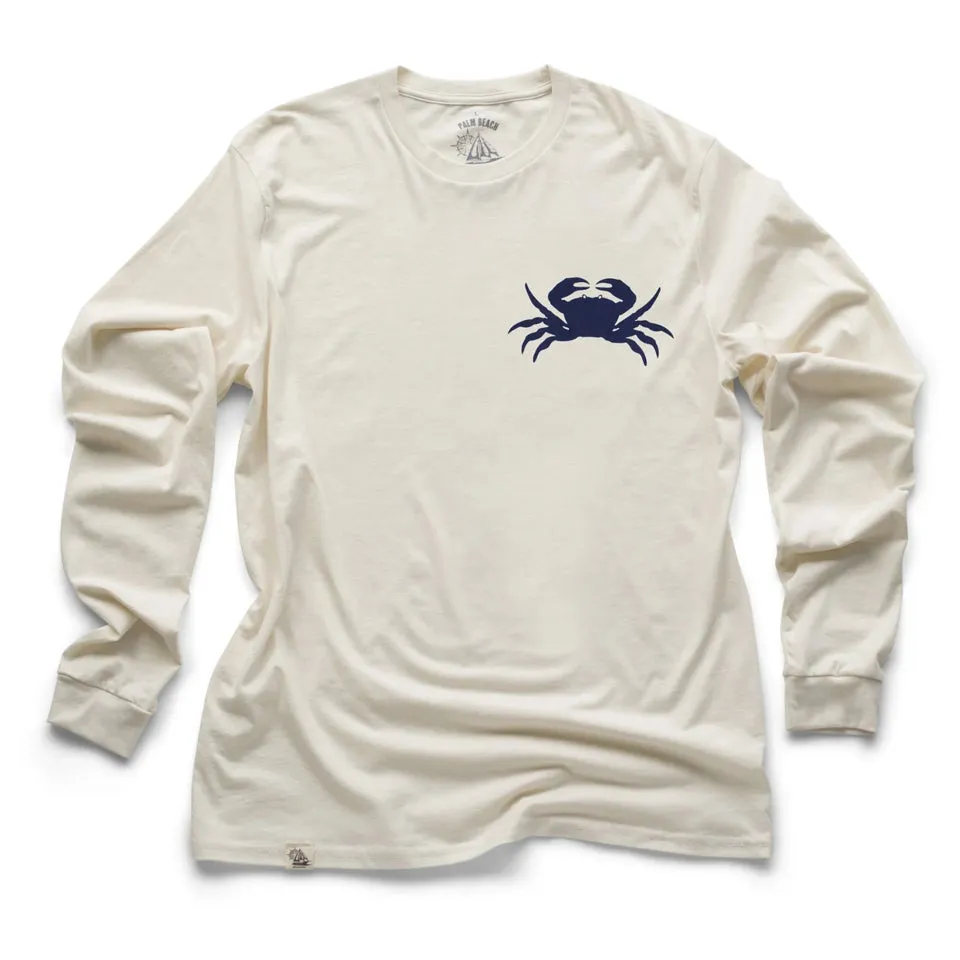 Blue Crab Long Sleeve Light Shirt (w/ Free Necklace)