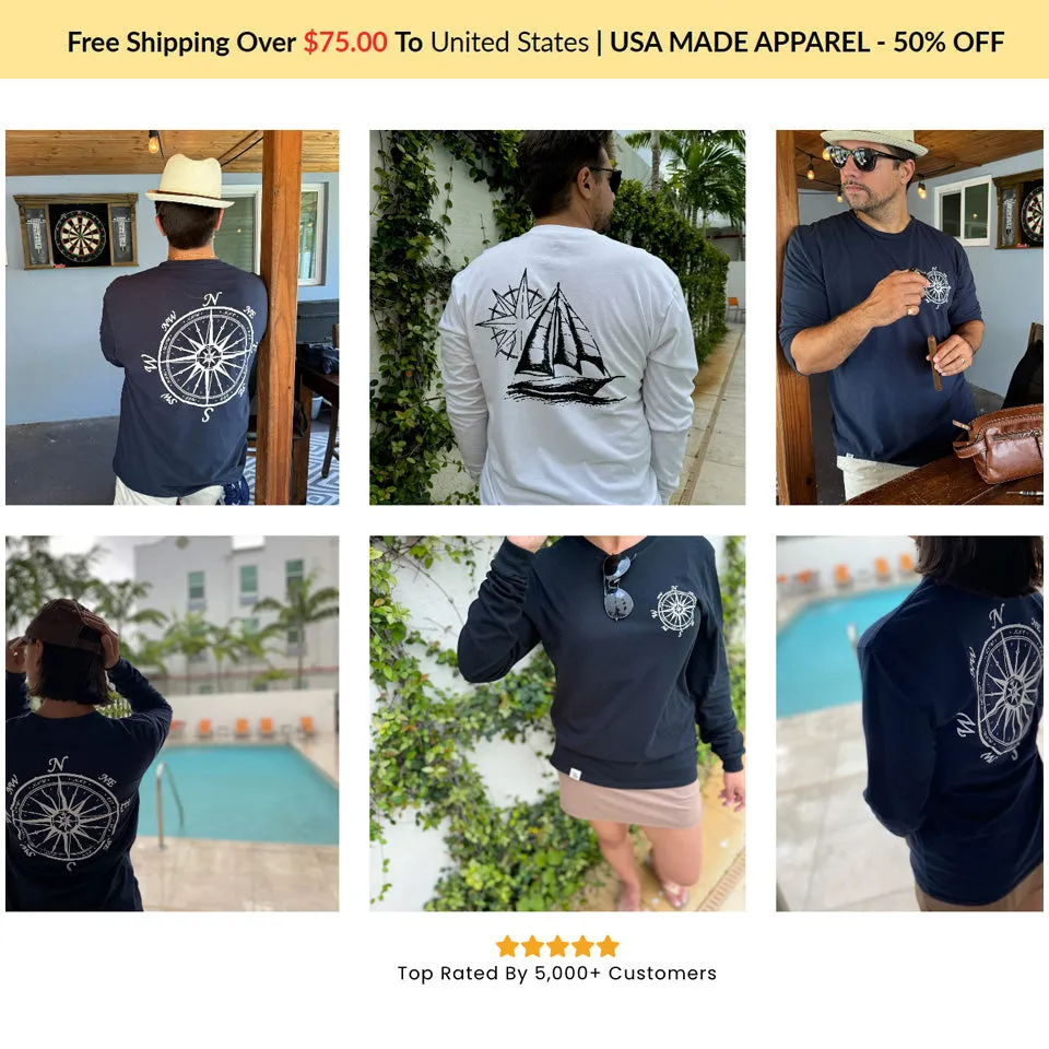 Blue Crab Long Sleeve Light Shirt (w/ Free Necklace)