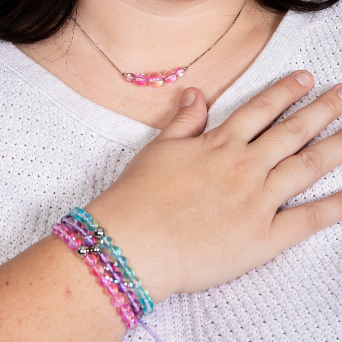 Blue Nebula | .925 Sterling Silver | Galaxy Glass Bead Bracelet