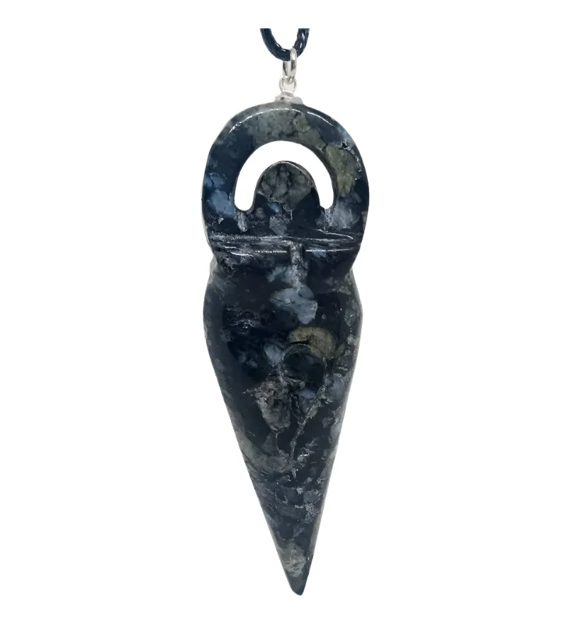 Blue Que Sera Fertility Goddess Pendant Necklace