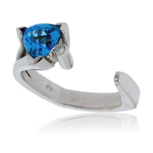 Blue Topaz Trillion Ring