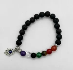 Bracelet, Chakra 8mm Lava