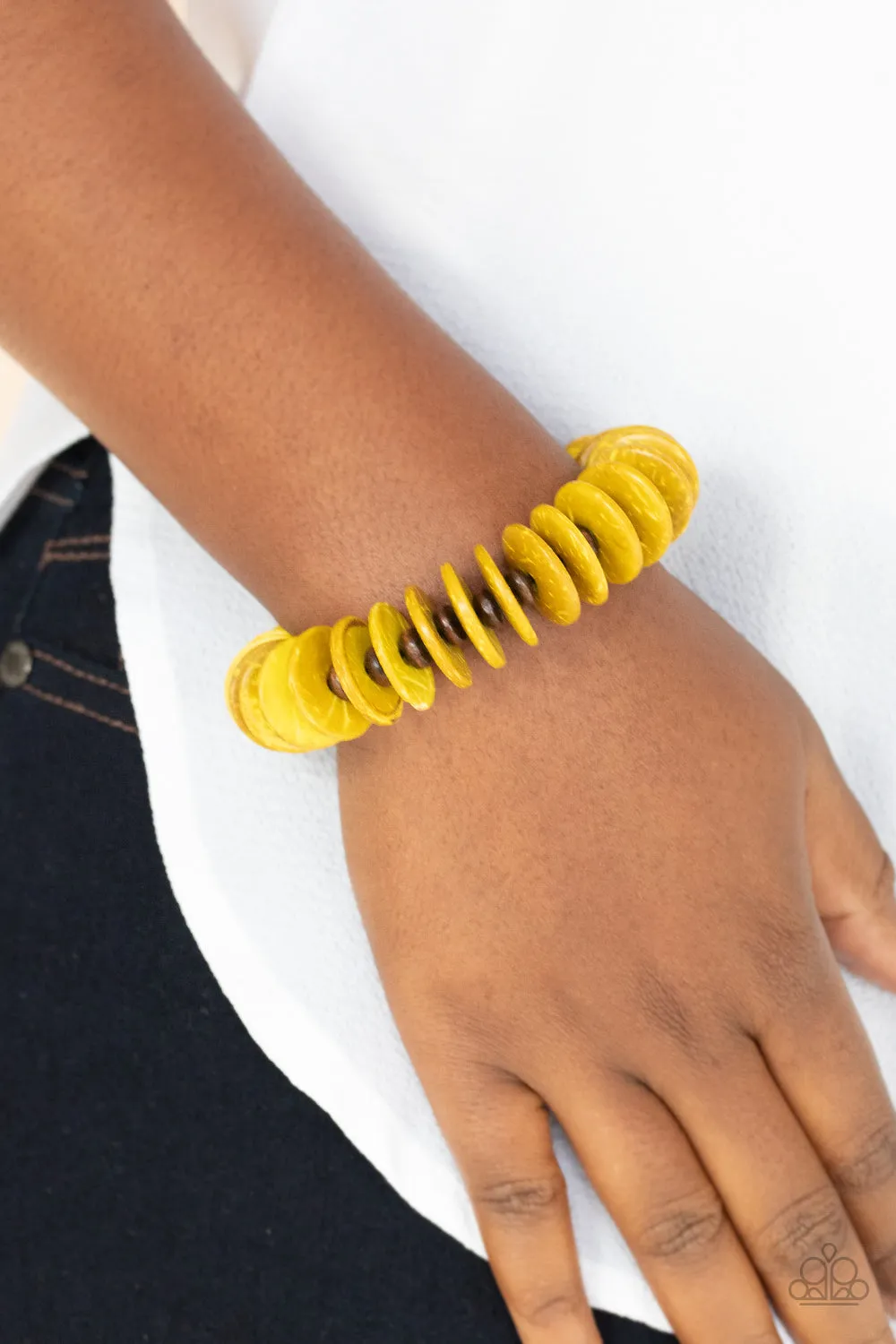 Caribbean Reefs - Yellow Paparazzi Bracelet