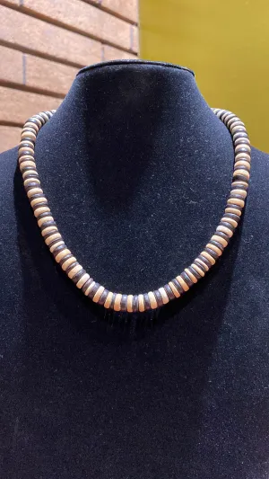 Coconut Shell & Water Buffalo Bone Bead Two-Tone Necklace