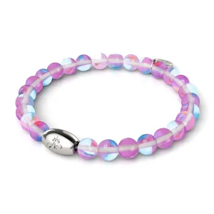 Cosmic Purple Crystal | .925 Sterling Silver | Galaxy Glass Bead Bracelet