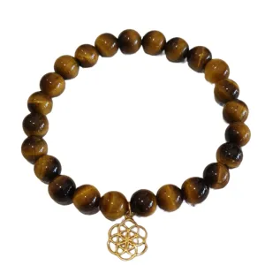 Courage Seed of Life Stone bracelet Tigers Eye