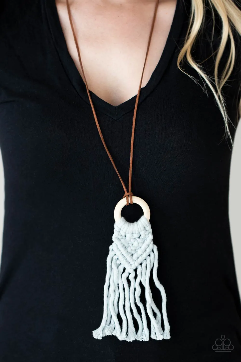 Crafty Couture Silver Macrame Necklace - Paparazzi Accessories