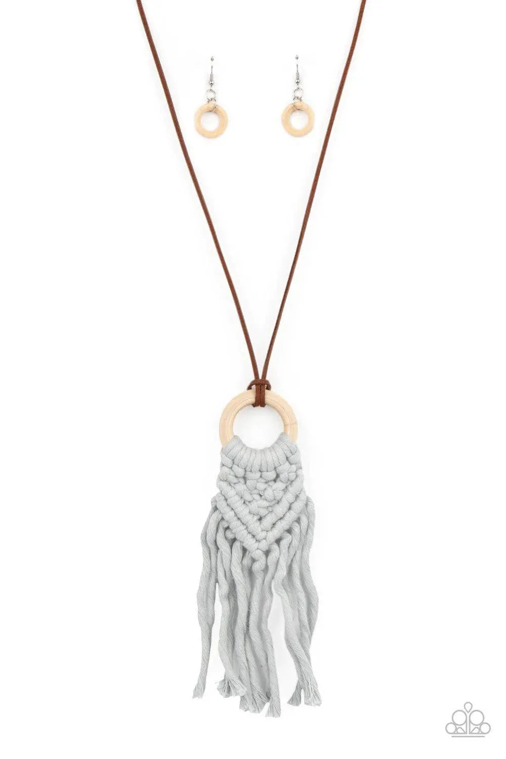 Crafty Couture Silver Macrame Necklace - Paparazzi Accessories