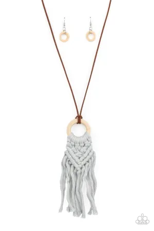 Crafty Couture Silver Macrame Necklace - Paparazzi Accessories