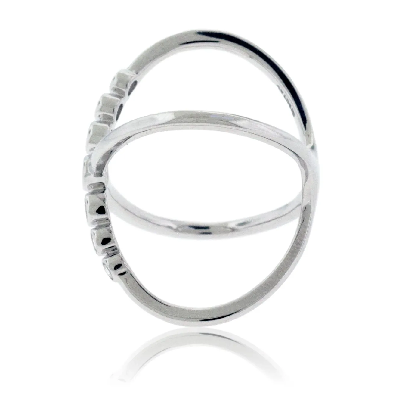 Criss-Cross Diamond Bubble Fashion Ring