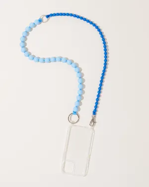 Doppel Handykette iPhone Necklace in Pastel Blue and Blue on Blue