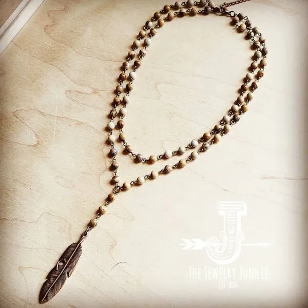 Double Strand Lariat Jasper Necklace - The Jewelry Junkie