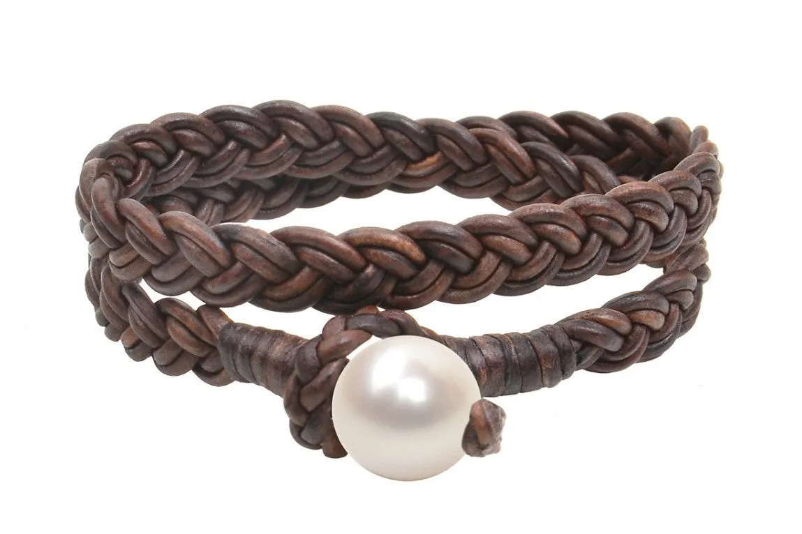 Double Wrap Flat Braid Bracelet | Freshwater