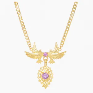 Dove Queen Necklace in Gold Plated Silver   Amethyst - By Ana Moura