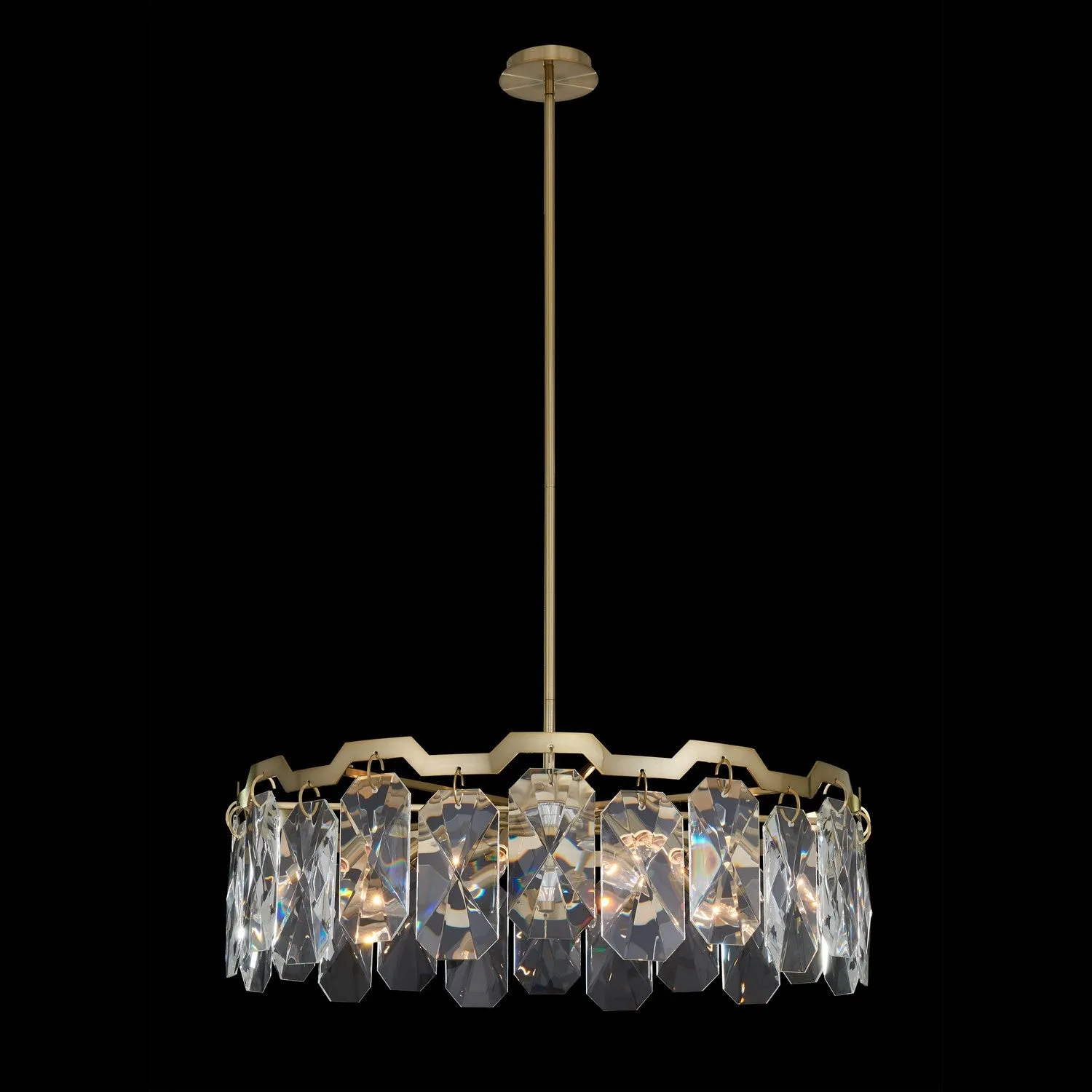 Eight Light Pendant from the Piatta Collection in Brushed Brass Finish by Allegri