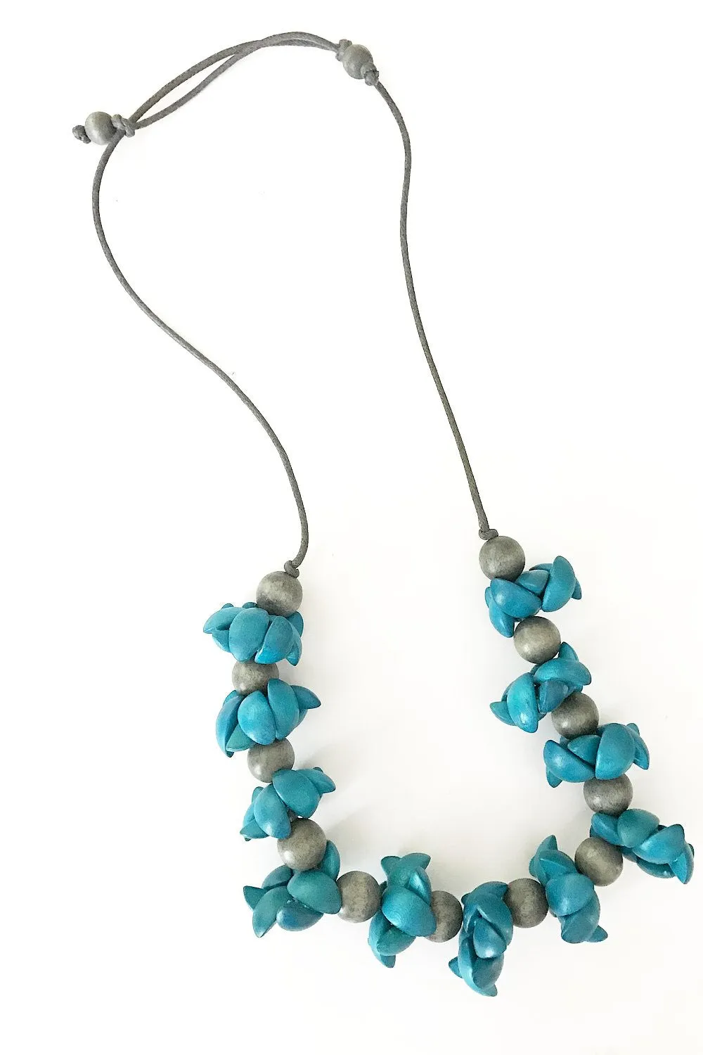 Electric Blue and grey Necklace