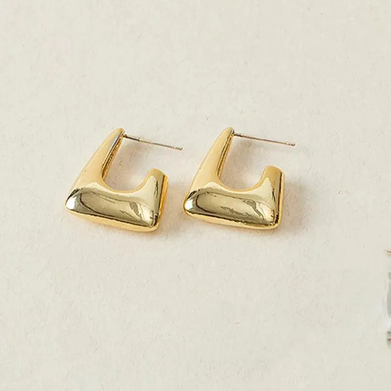 Elegant Korean Metal Hoop Earrings: Stylish Jewelry for Women - Elevate Your Look