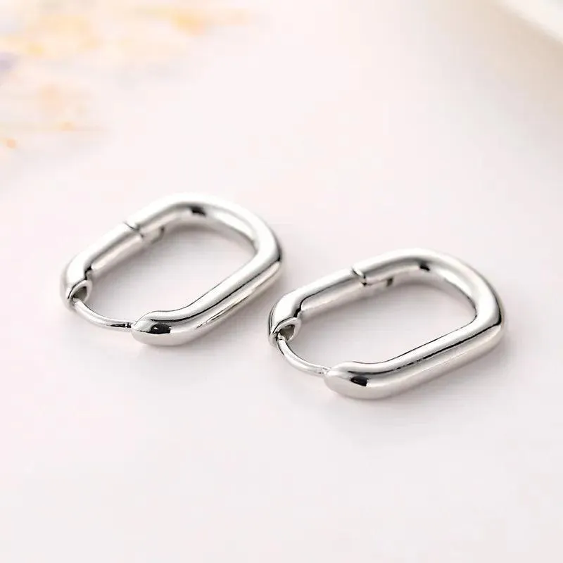 Elegant Korean Metal Hoop Earrings: Stylish Jewelry for Women - Elevate Your Look