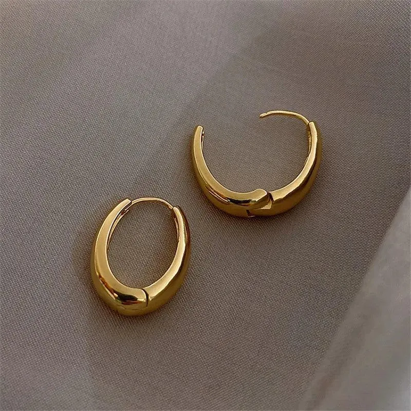 Elegant Korean Metal Hoop Earrings: Stylish Jewelry for Women - Elevate Your Look