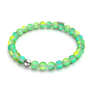 Emerald | Silver | Mermaid Glass Bead Bracelet