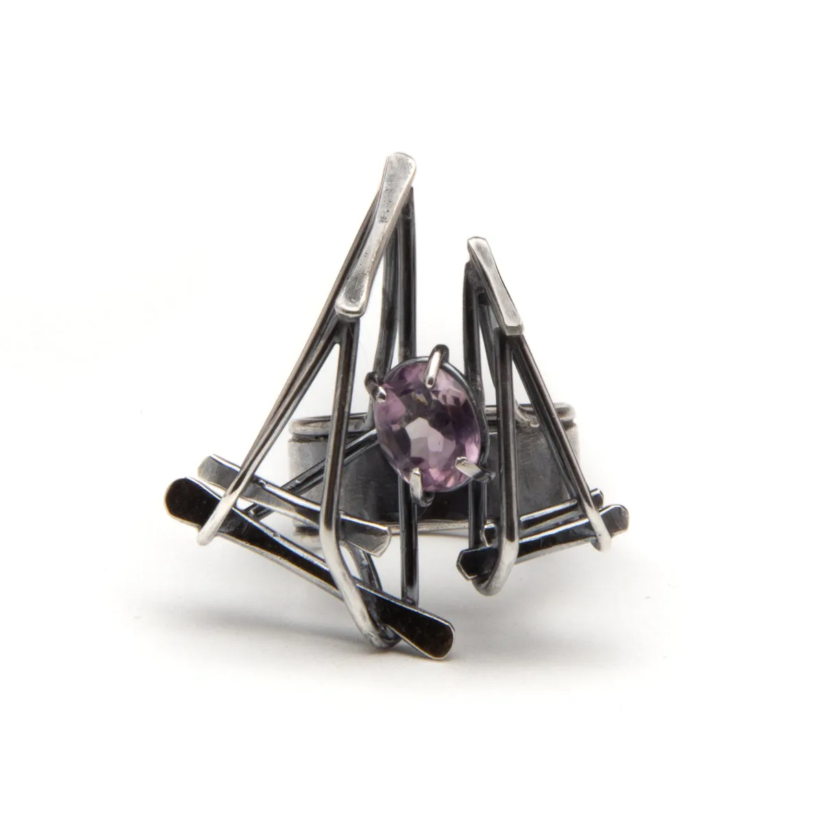 Emma Hoekstra - Amethyst Architectural Sophistication Ring