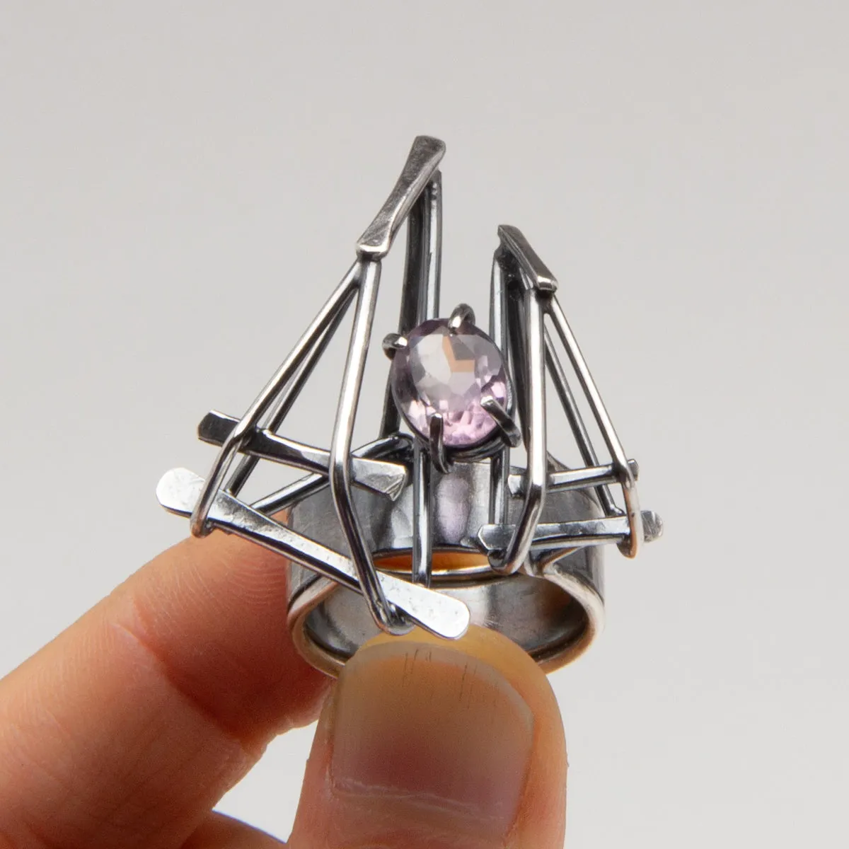 Emma Hoekstra - Amethyst Architectural Sophistication Ring