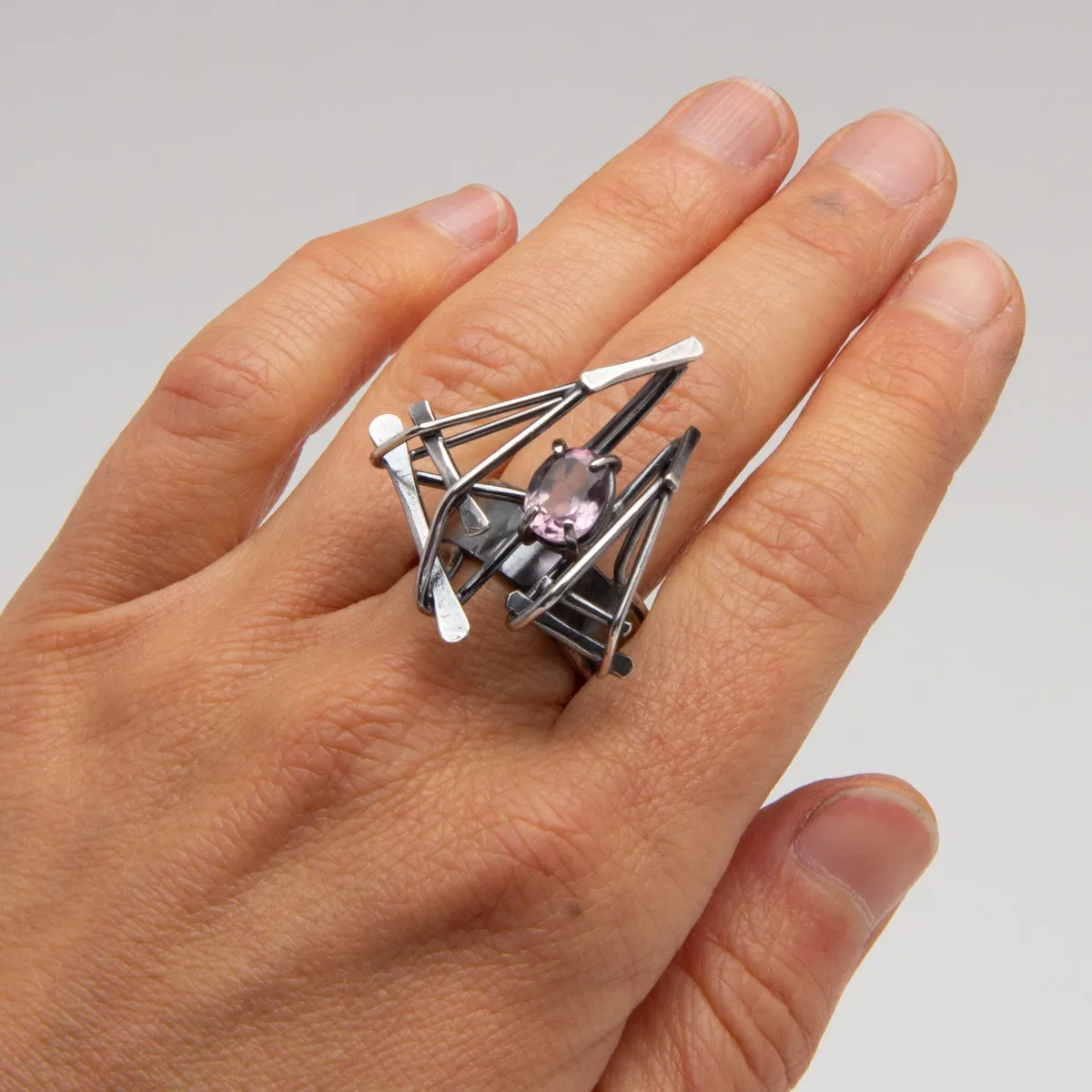 Emma Hoekstra - Amethyst Architectural Sophistication Ring